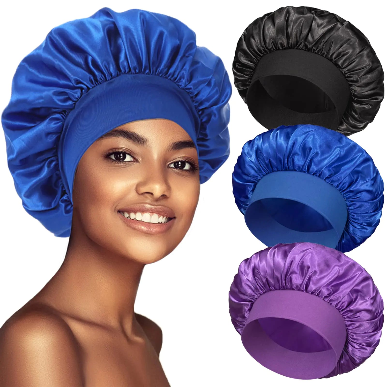 Satin sleeping bonnet (3pk)