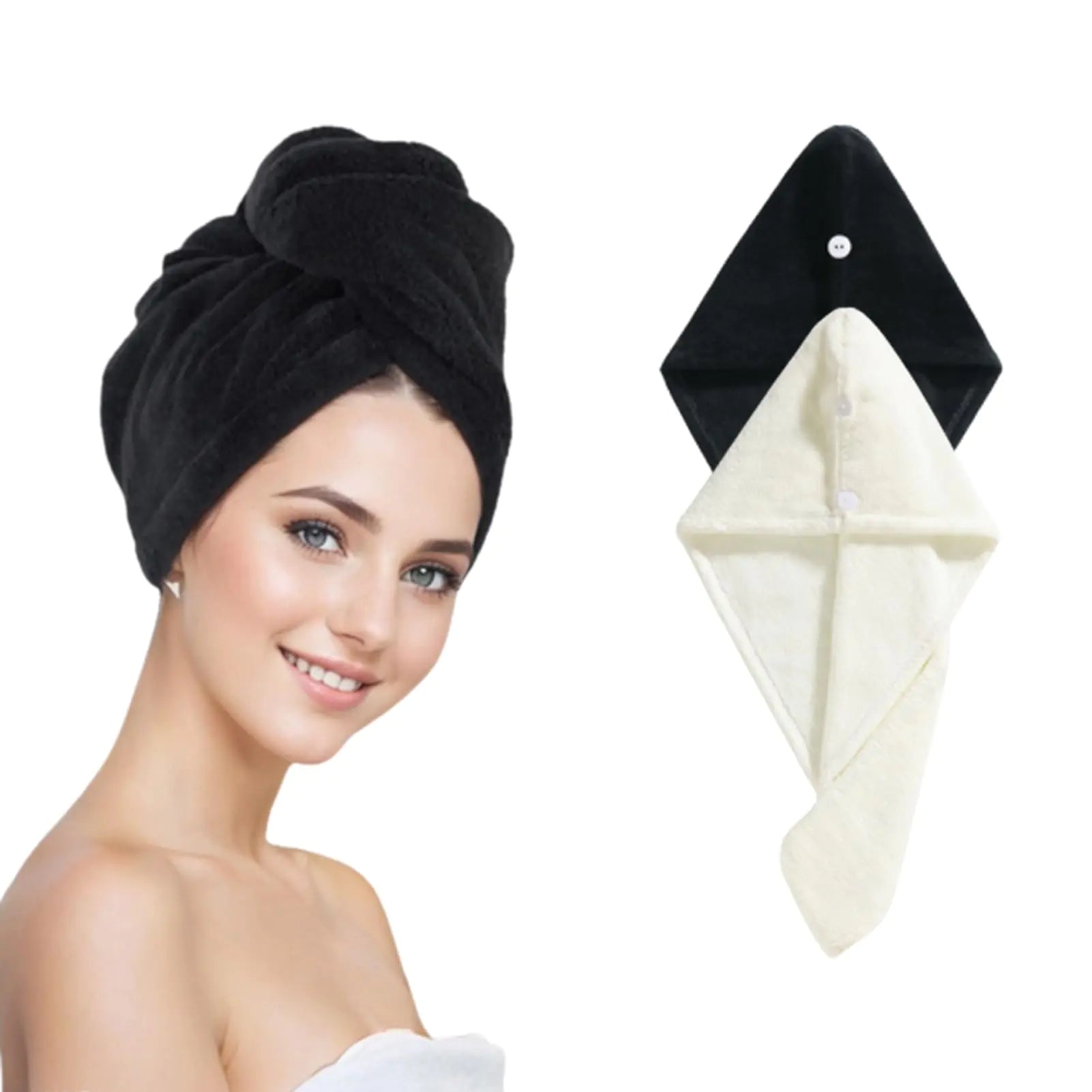 Microfiber Hair Towels (2pk)